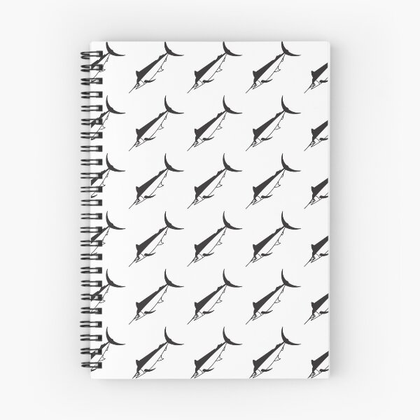 Item preview, Cute Black Marlin Fish in Black and White designed and sold by fruttidimare.