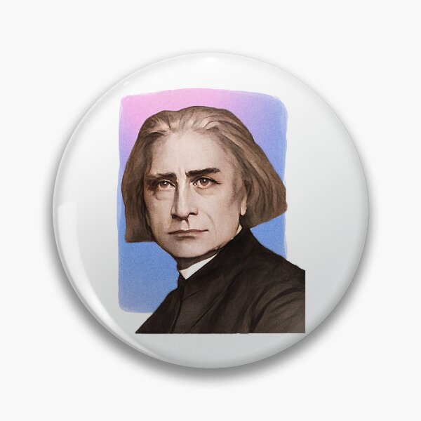 Item preview, Hungarian composer Franz Liszt - purple pink illustration designed and sold by holt-miramontes.