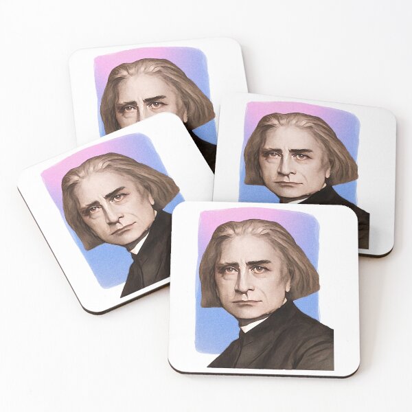 Item preview, Hungarian composer Franz Liszt - purple pink illustration designed and sold by holt-miramontes.