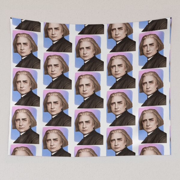 Item preview, Hungarian composer Franz Liszt - purple pink illustration designed and sold by holt-miramontes.