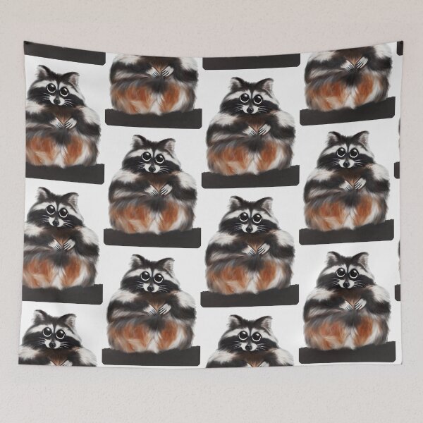 Item preview, Chubby Raccoon acrylic/digital painting designed and sold by Funsize-Art.