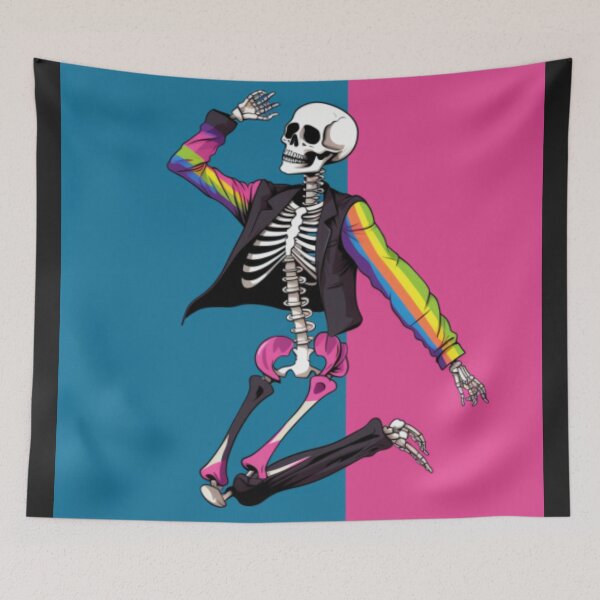 Item preview, dancing skeleton rainbow iPhone case  designed and sold by TEEJAMBOREE.