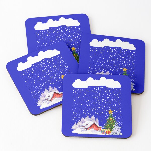 Item preview, Cozy snow cabin mountain snow storm snowy Christmas tree Snowy Night designed and sold by Artstastic.