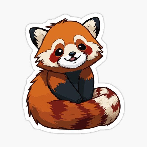 Cute Red Panda Drinking Cup of Black Coffee 2 Sticker for Sale by  eyestetix