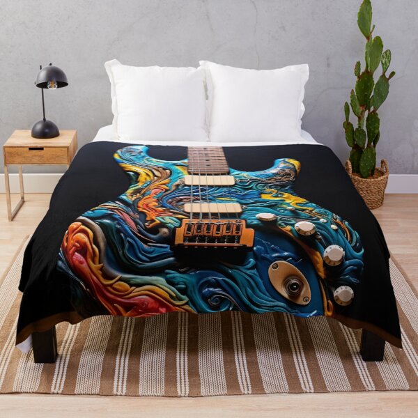 Item preview, colorful abstract art guitar print designed and sold by dcrc.