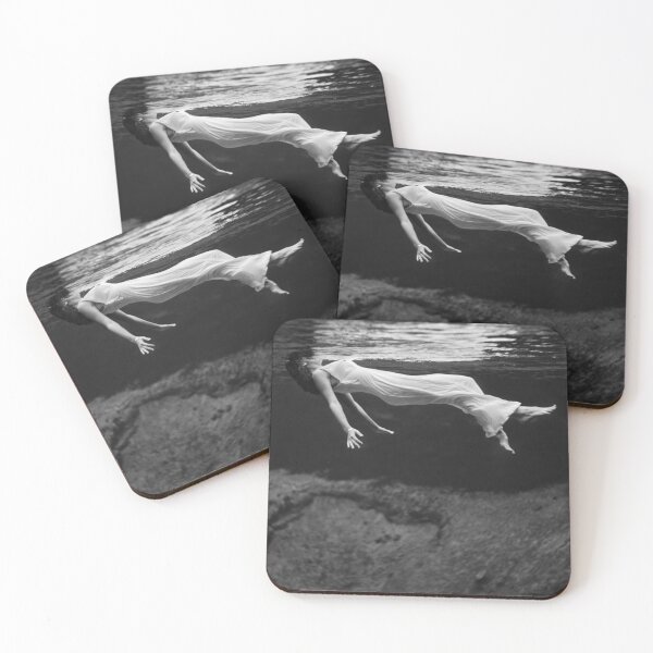 Item preview, Woman Floating Underwater, Vintage Black and White Photo designed and sold by modernretro.