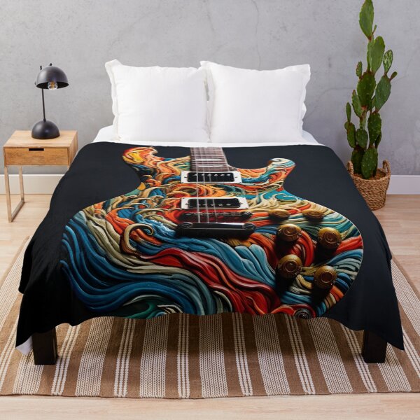 Item preview, colorful abstract art guitar print designed and sold by dcrc.