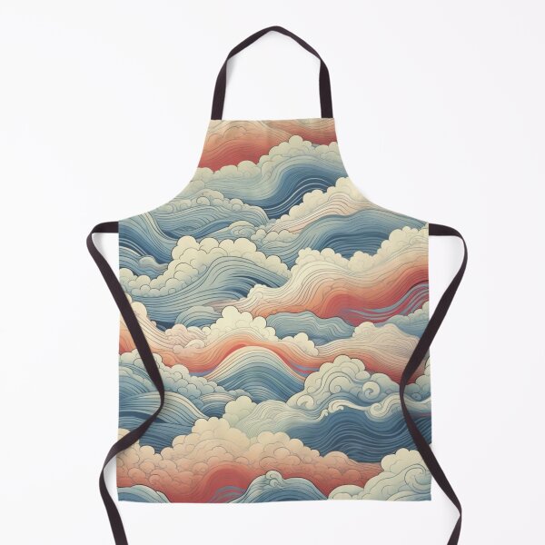 Item preview, Japanese motif of blue and red waves designed and sold by Onigokko.