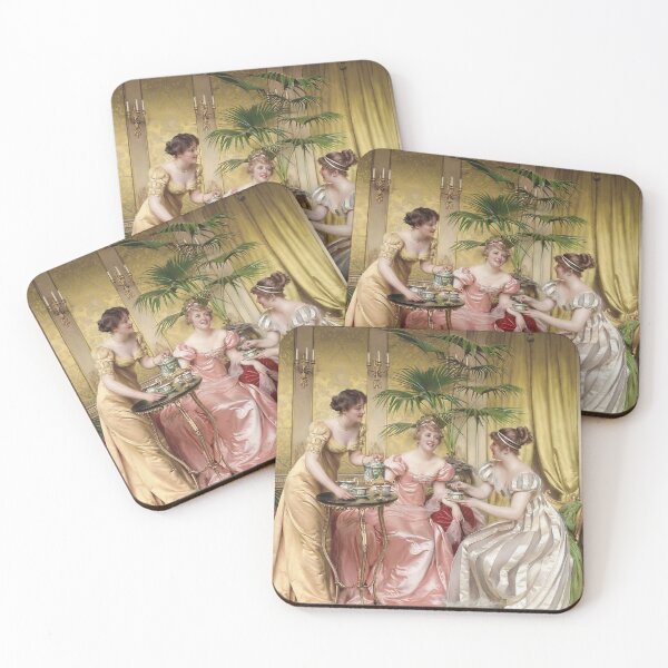 Item preview, Women Enjoying Afternoon Tea, Vintage Wall Art designed and sold by vintagevivian.