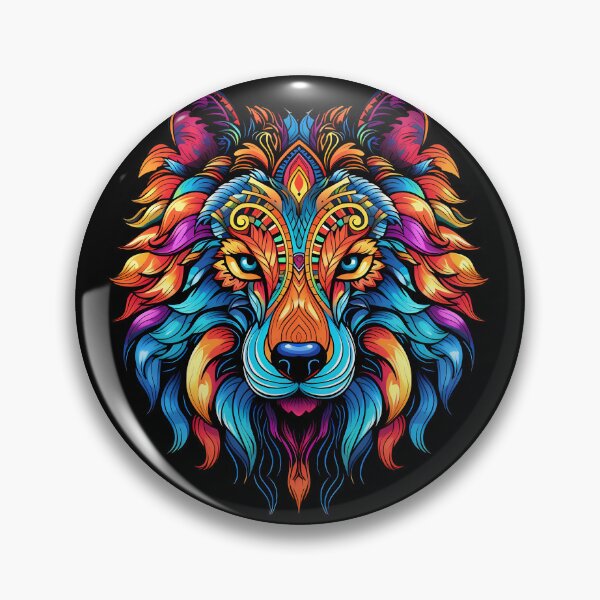 Item preview, Colorful Wolf Face designed and sold by Win Hardy.