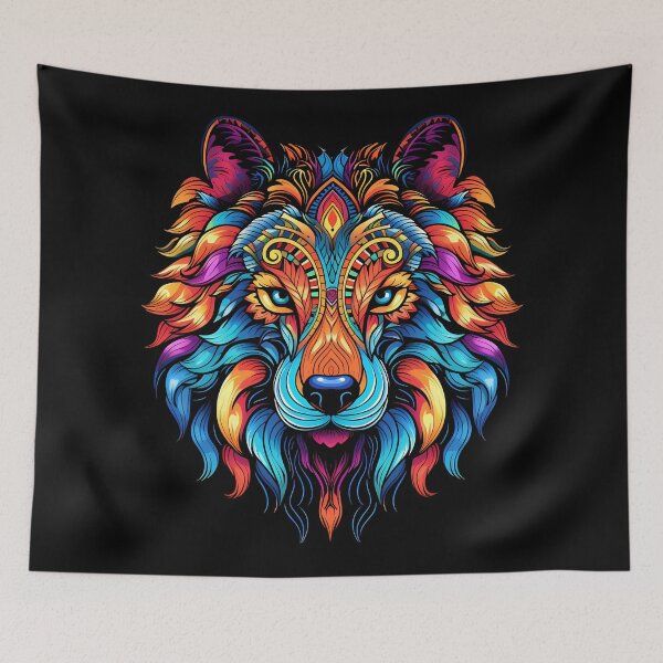 Item preview, Colorful Wolf Face designed and sold by Win Hardy.