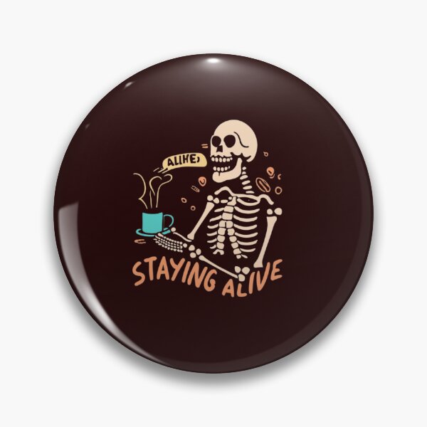 Item preview, Skeleton Enjoying Coffee-Staying Alive designed and sold by Mohommadzaki Mulla.