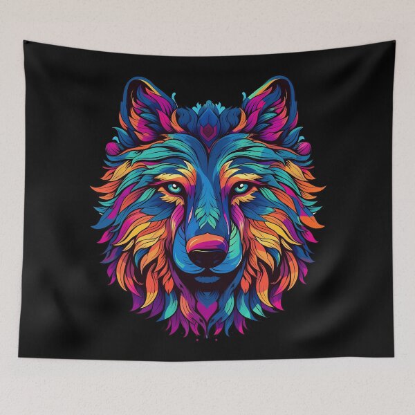 Item preview, Colorful Wolf Face designed and sold by Win Hardy.