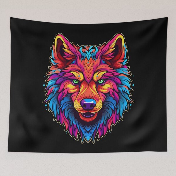 Item preview, Colorful Wolf Face designed and sold by Win Hardy.