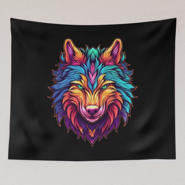 Item preview, Colorful Wolf Face designed and sold by Win Hardy.