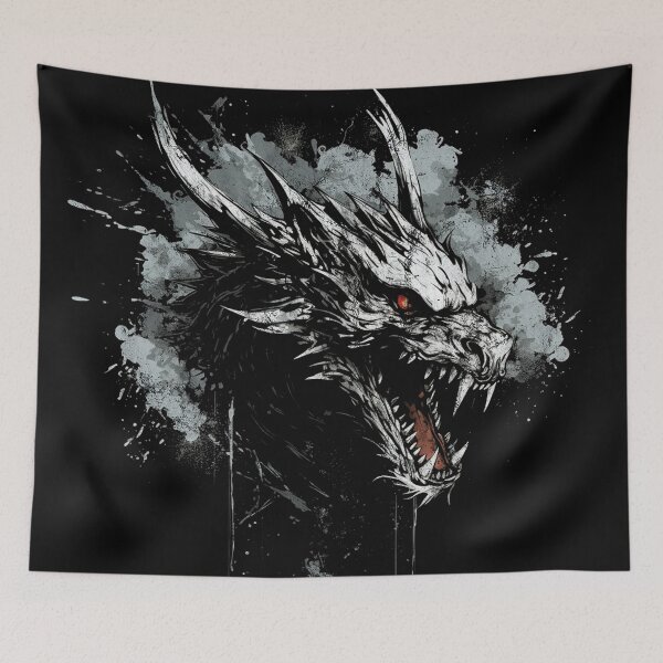Item preview, \A Vintage and Distressed Street Art Dragon - RPG Monster designed and sold by GVRDesign.