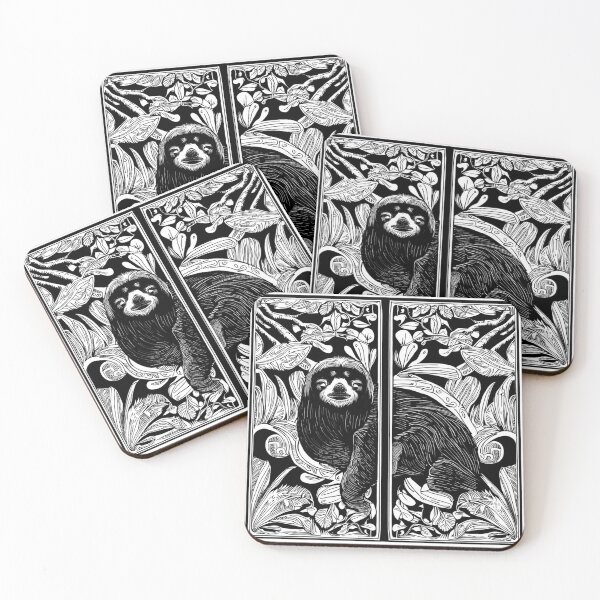 Item preview, Art Nouveau Sloth Illustration designed and sold by WildComfrey.
