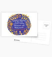 Women Belong In All The Places Where Decisions Are Being Made, Ruth Bader Ginsburg Postcards