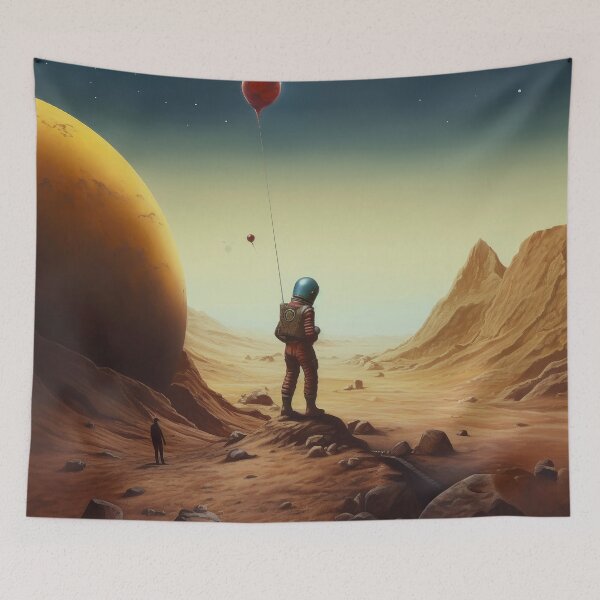 Item preview, Martian Astronaut tests Atmosphere with Ballons designed and sold by Peter LOPEZ.
