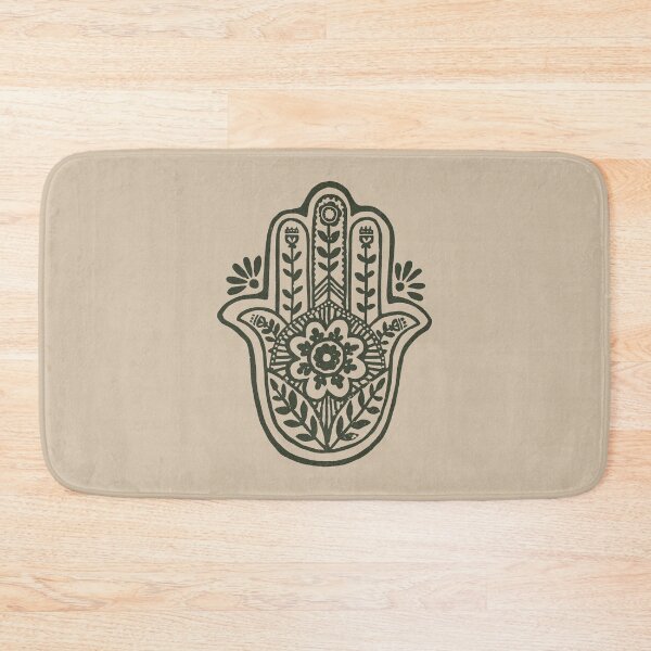 Item preview, Hamsa Flora Linocut - Dove + Pine designed and sold by Irene Estelle.