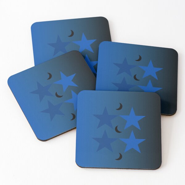 Item preview, Blueness in the Night-Blue Stars and Black Crescent Moons/Gradient Sky designed and sold by ShaunSandhu.