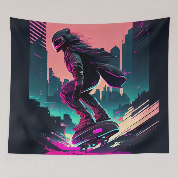 Item preview, Futuristic Hoverboard Rider designed and sold by entwithanaxe.