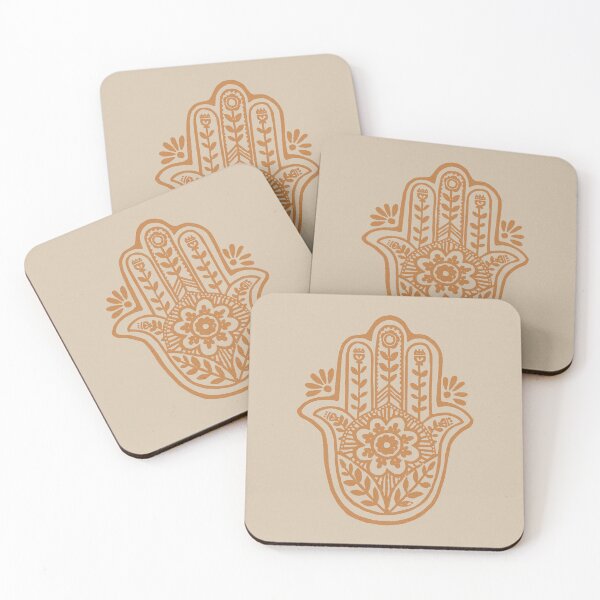 Artikelvorschau, Hamsa Flora Linocut - Dove + Rust entworfen und verkauft von Irene Estelle.
