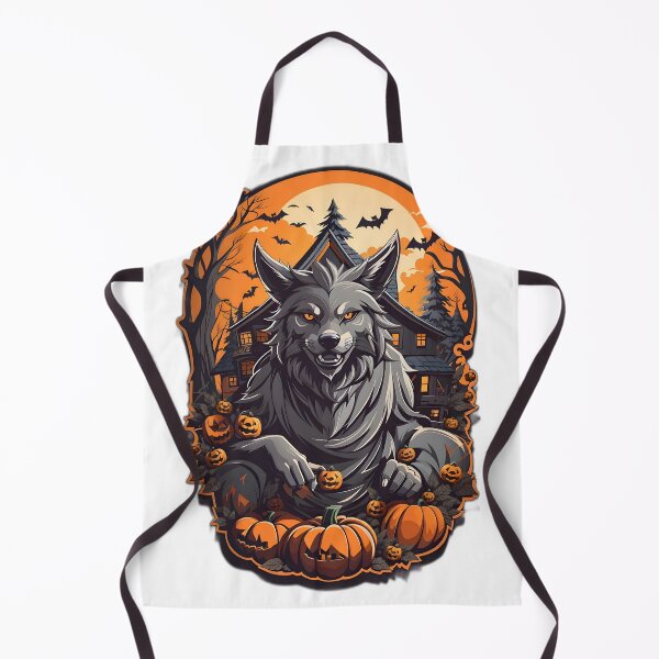Item preview, Halloween werewolf smirk with a haunted house bg designed and sold by PCGDrawing.