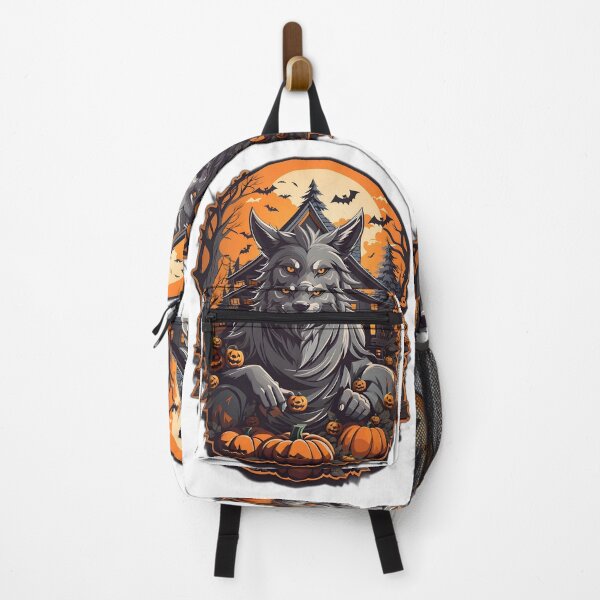 Item preview, Halloween werewolf smirk with a haunted house bg designed and sold by PCGDrawing.