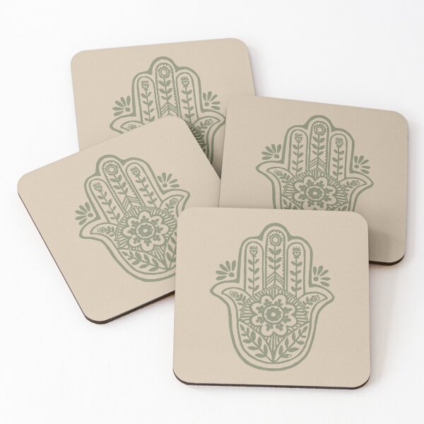 Artikelvorschau, Hamsa Flora Linocut - Dove + Sage entworfen und verkauft von Irene Estelle.