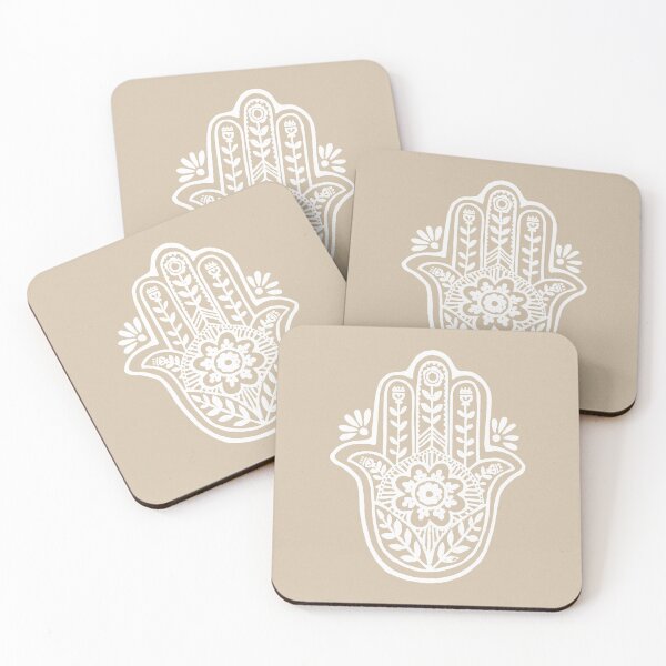 Item preview, Hamsa Flora Linocut - Dove + Snow designed and sold by Irene Estelle.