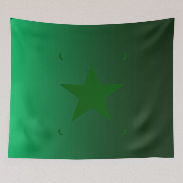 Item preview, The Green Nighttime/Green Star w/Crescent Moons in Gradient Sky designed and sold by ShaunSandhu.