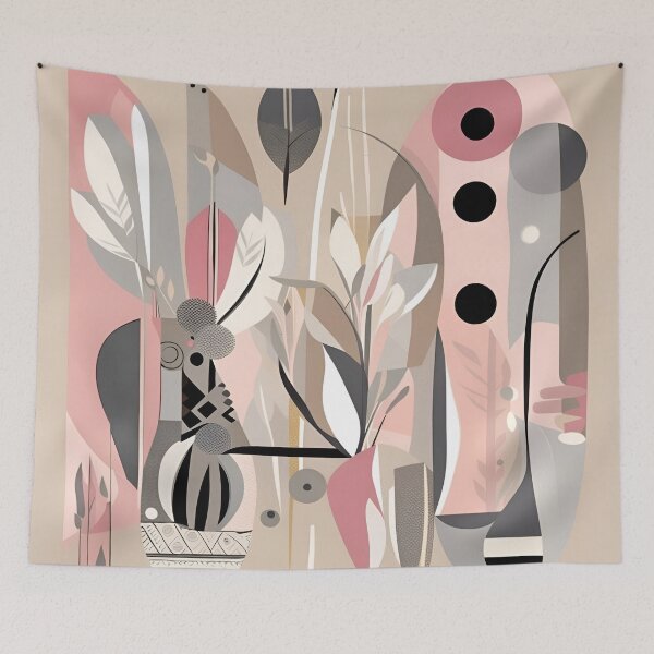 Item preview, Beige Pink Gray Tribal Abstract designed and sold by Gingezel.