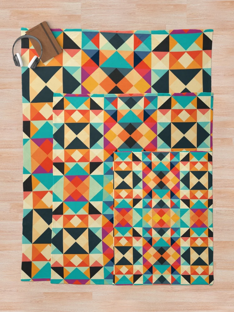 Thumbnail 5 of 6, Throw Blanket, Geometric Pattern designed and sold by MagicColorPrint.