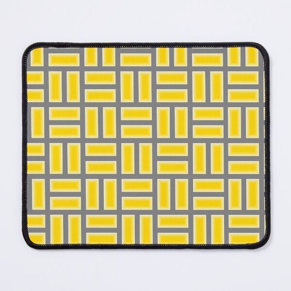 Item preview, Light gold brick-shaped mosaic with gray grout designed and sold by SplashTastic.
