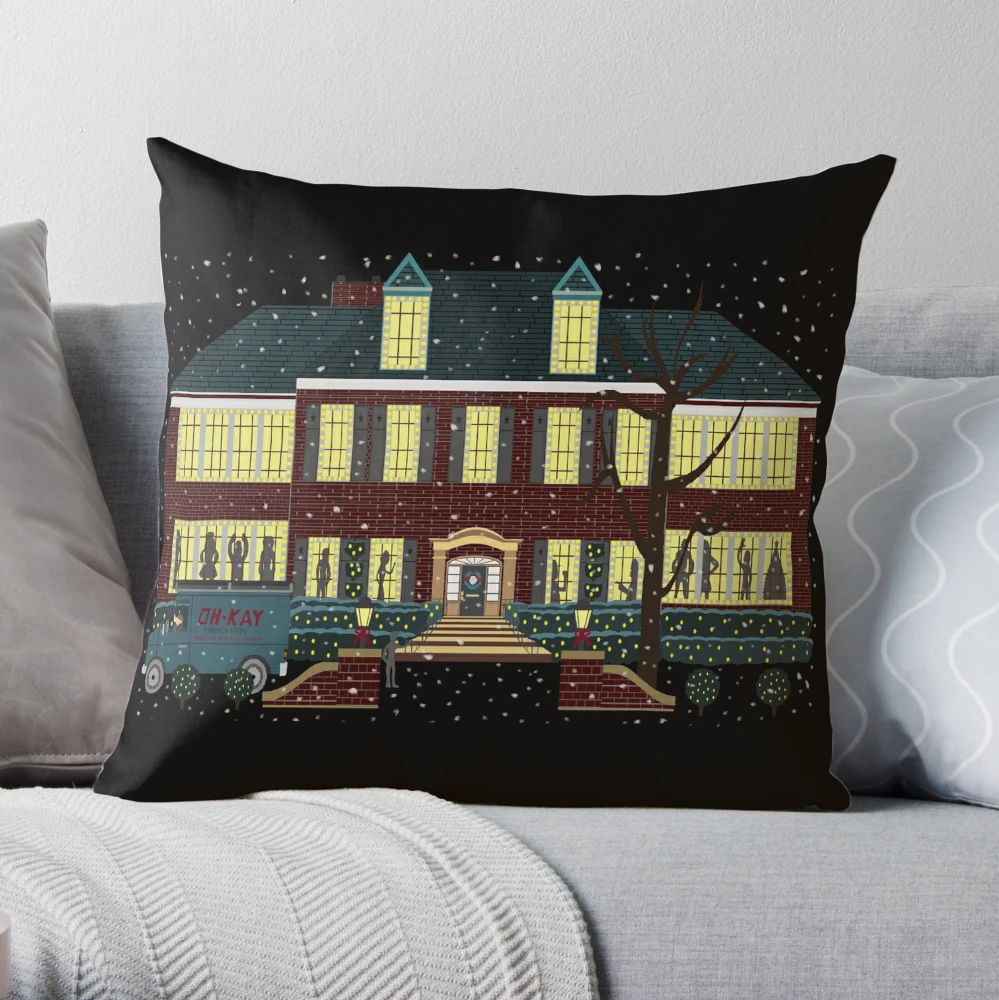 Primitive Saltbox House Throw Pillow by Artsy Mouse