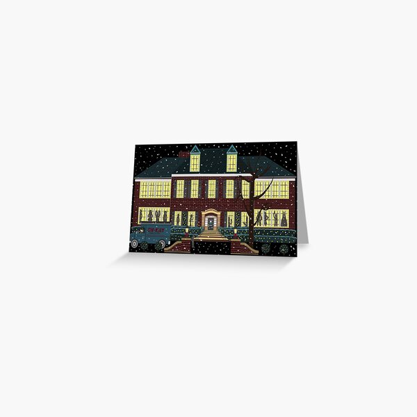 Item preview, home alone house at night shadows dancing in the window (snow version) designed and sold by Soulfate.
