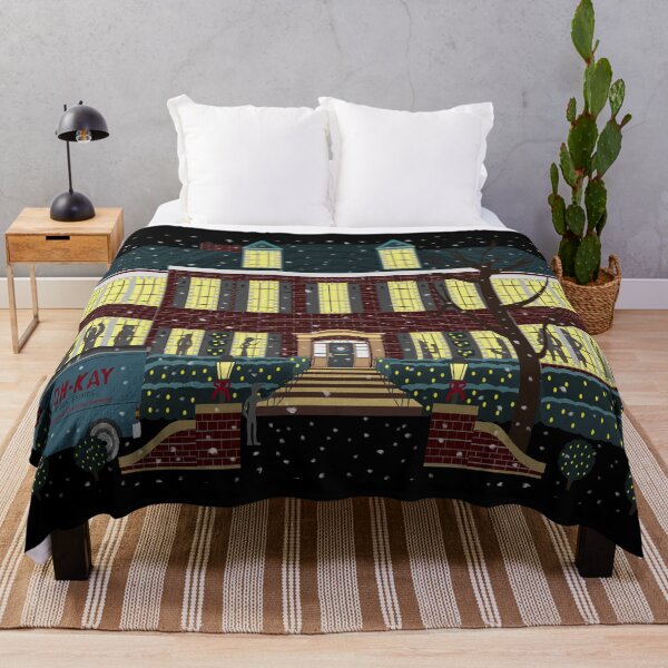 Item preview, home alone house at night shadows dancing in the window (snow version) designed and sold by Soulfate.