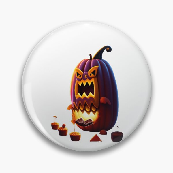 Item preview, halloween monster eating chocolate, Pumpkin monster designed and sold by 4SeasonsDesigns.