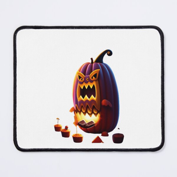 Item preview, halloween monster eating chocolate, Pumpkin monster designed and sold by 4SeasonsDesigns.