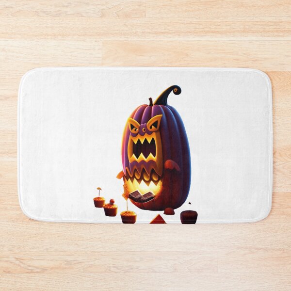 Item preview, halloween monster eating chocolate, Pumpkin monster designed and sold by 4SeasonsDesigns.