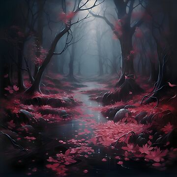 Light and forest - night , anime background , illustration