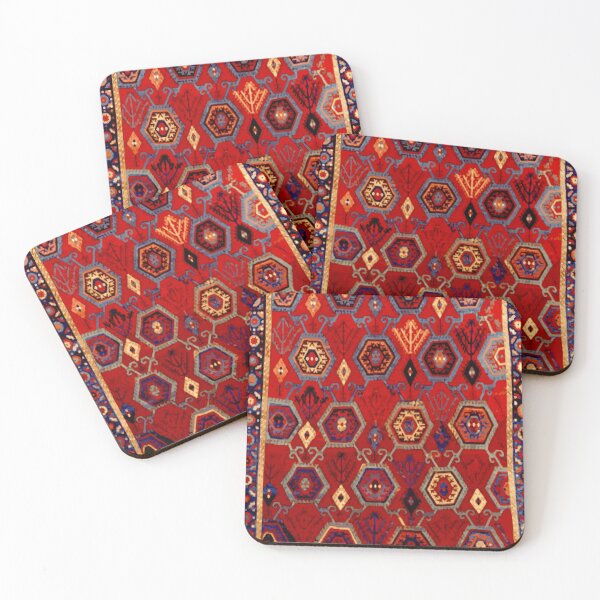 Item preview, Safavid Rug with Geometric Hexagons designed and sold by Vicky Brago-Mitchell®.