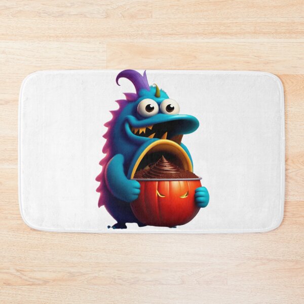 Item preview, halloween monster eating chocolate, Pumpkin monster designed and sold by 4SeasonsDesigns.