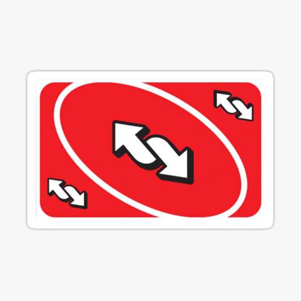 Red Uno Reverse Card Sticker for Sale by SnotDesigns