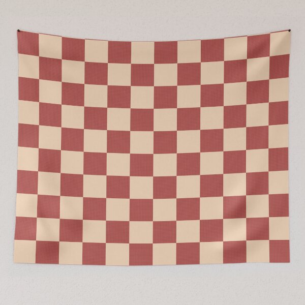 Item preview, Terracotta red and beige checkered pattern designed and sold by by-jwp.