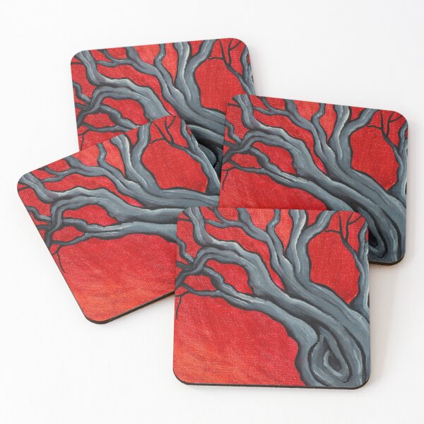 Item preview, Winter tree painting against a red sky designed and sold by RedFinchDesigns.