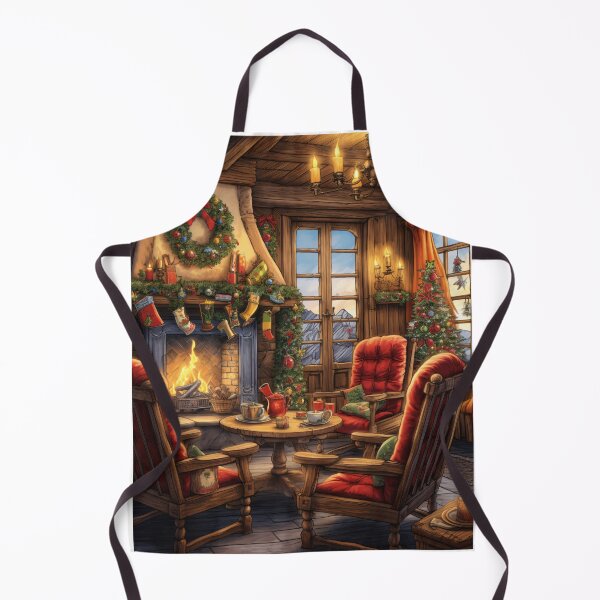 Item preview, Cozy Country Inn with a Fireplace and a cozy armchair during Christmas designed and sold by shadowalice.
