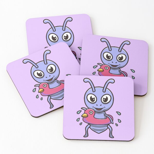 Item preview, Cute ant wearing duck floater cartoon illustration designed and sold by cubbone.