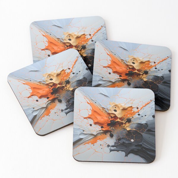 Item preview, Abstract Orange, Black, and Grey Splat designed and sold by InkBlvd.
